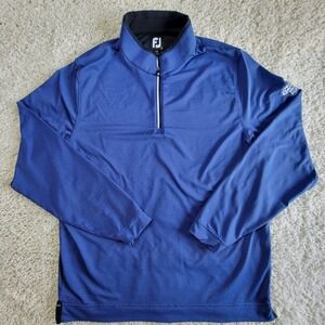 FootJoy Mens Blue Performance Golf Quarter Zip Pullover Long Sleeve Shirt